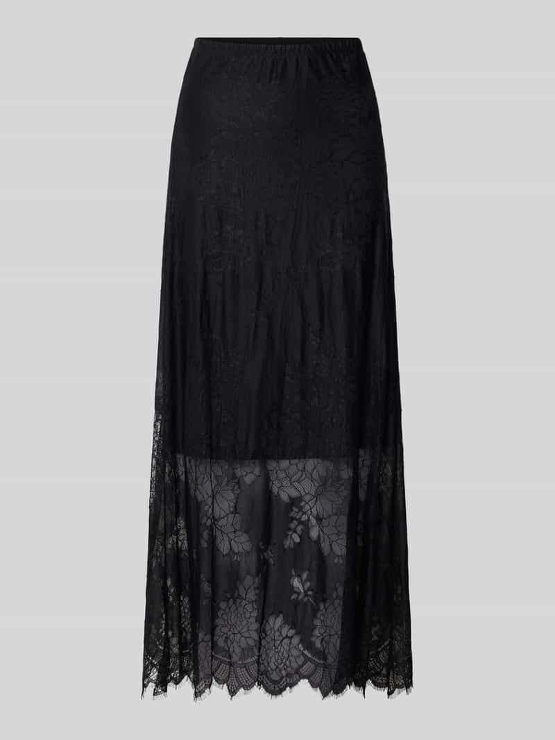 Długa spódnica z koronki z elastycznym pasem