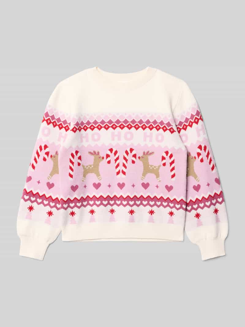 Sweter świąteczny o luźnym kroju z mieszanki wiskozy