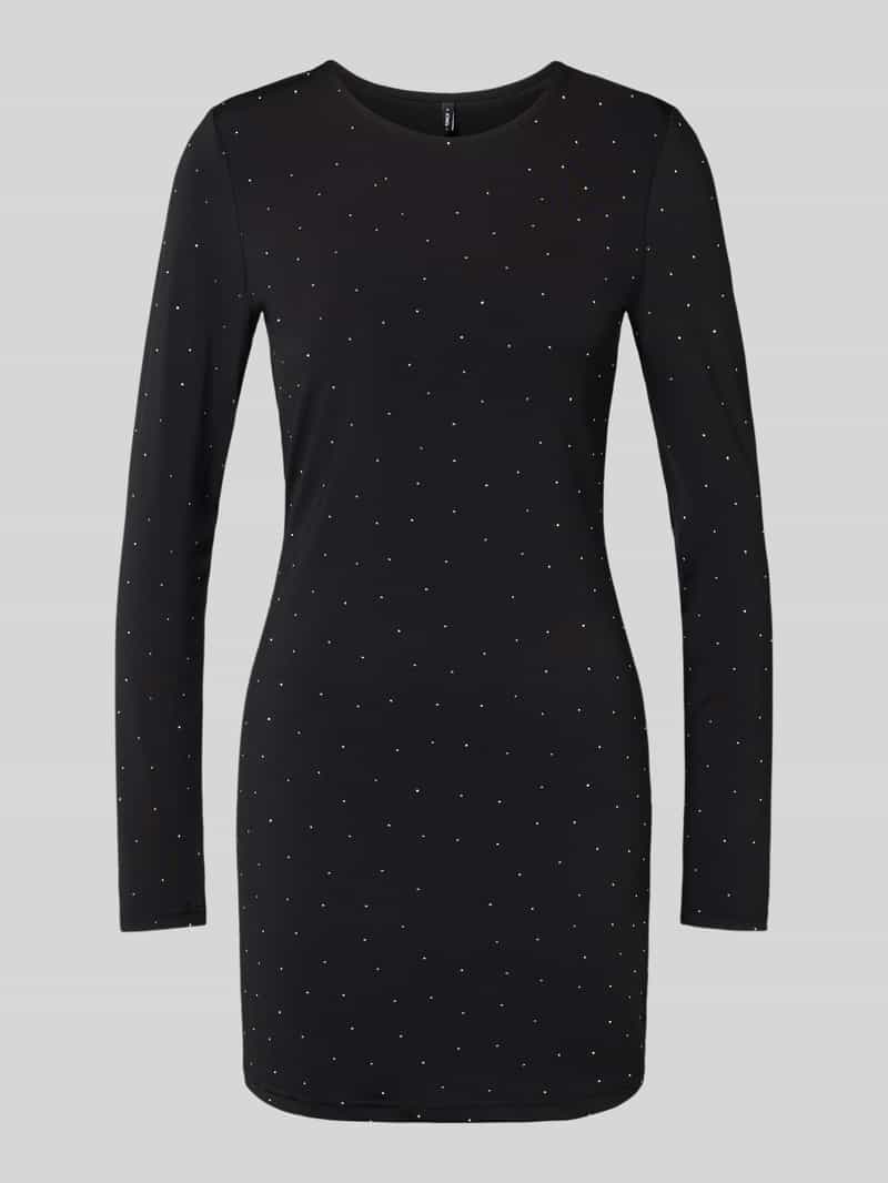 Sukienka casualowa taliowana z obszyciem kamieniami stras model ‘ZITA’