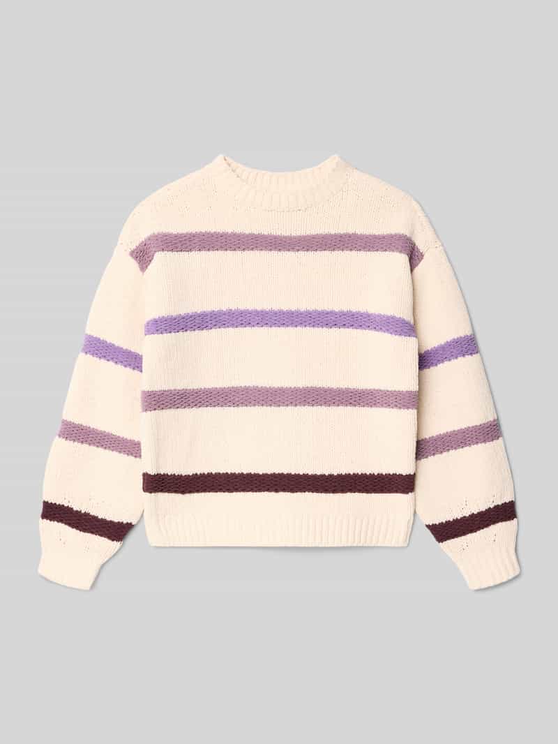 Sweter z dzianiny o luźnym kroju ze wzorem w paski