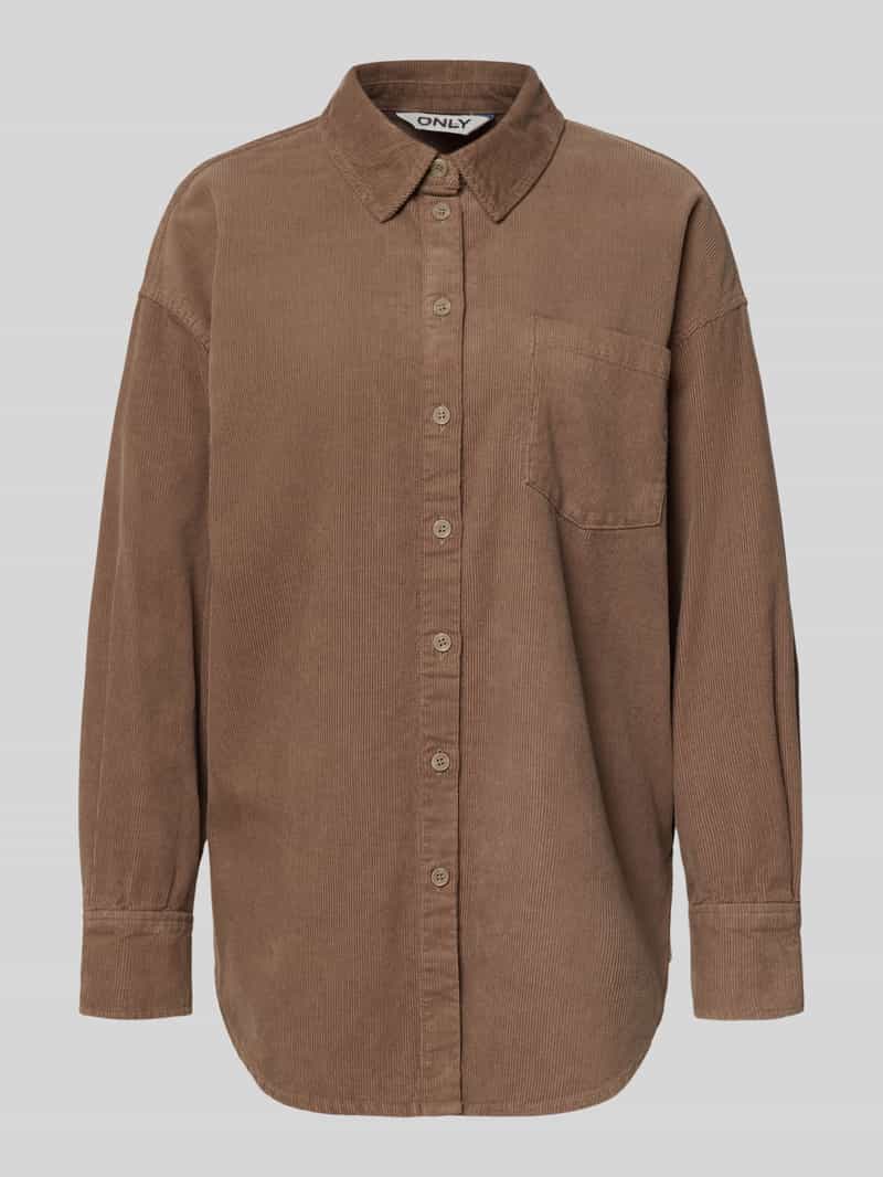 Bluzka sztruksowa o kroju relaxed fit z czystej bawełny model ‘AIME-MOXI’