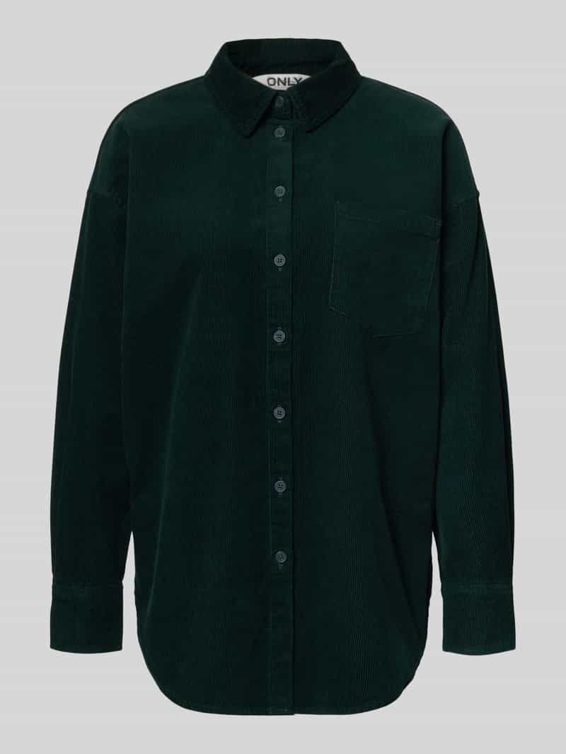 Bluzka sztruksowa o kroju relaxed fit z czystej bawełny model ‘AIME-MOXI’