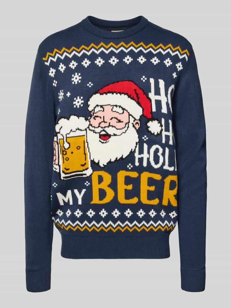 Sweter z dzianiny z prążkowanymi wykończeniami