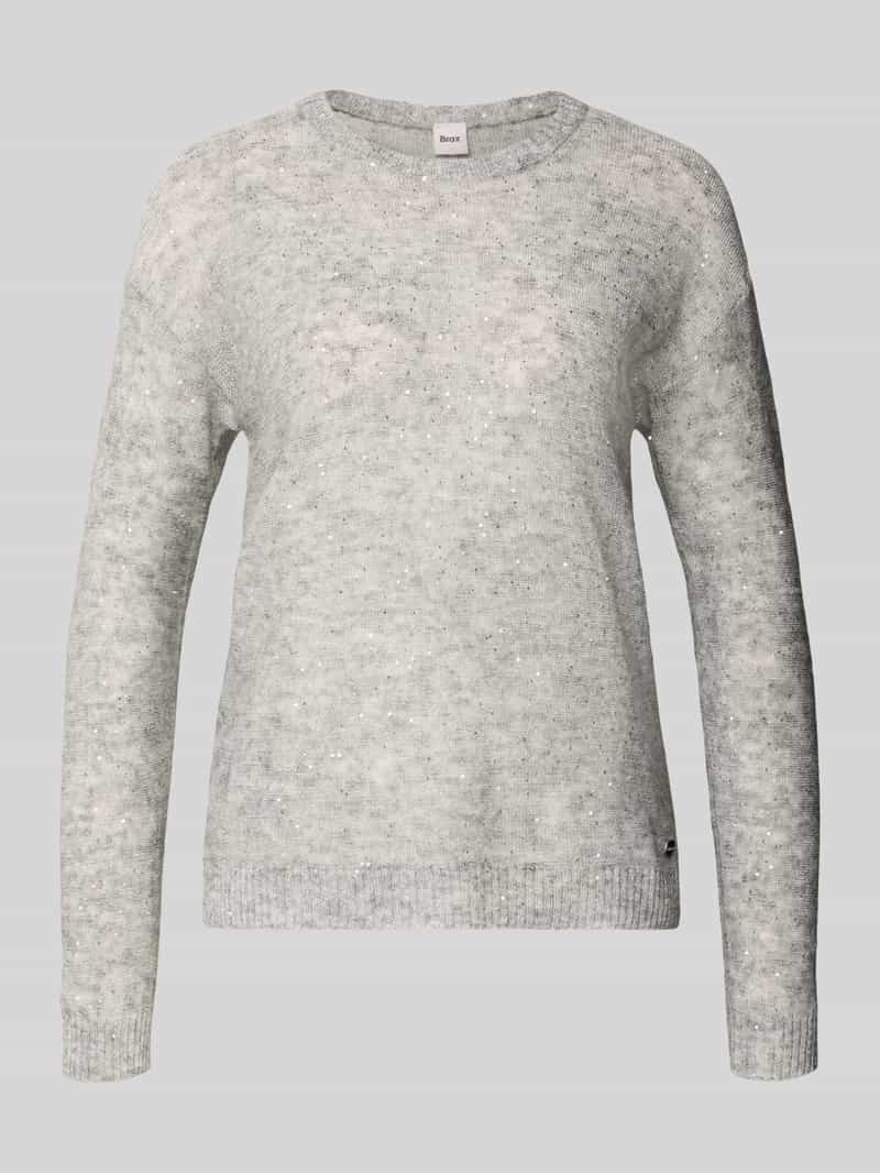 Sweter z dzianiny z mieszanki wełny z cekinami model ‘Lesley’