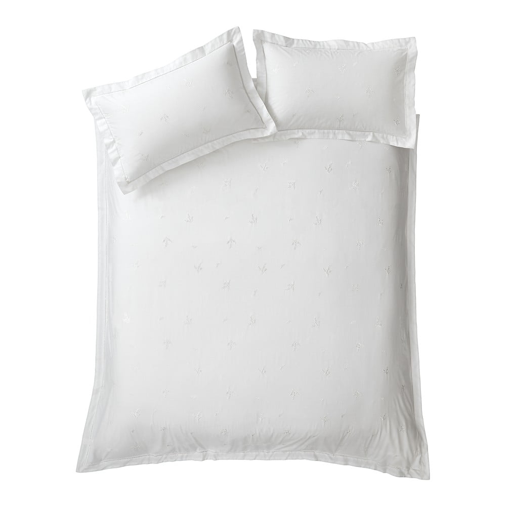 Biała bawełniana pościel dwuosobowa 200x200 cm Lottie Floral Embroidery – Bianca