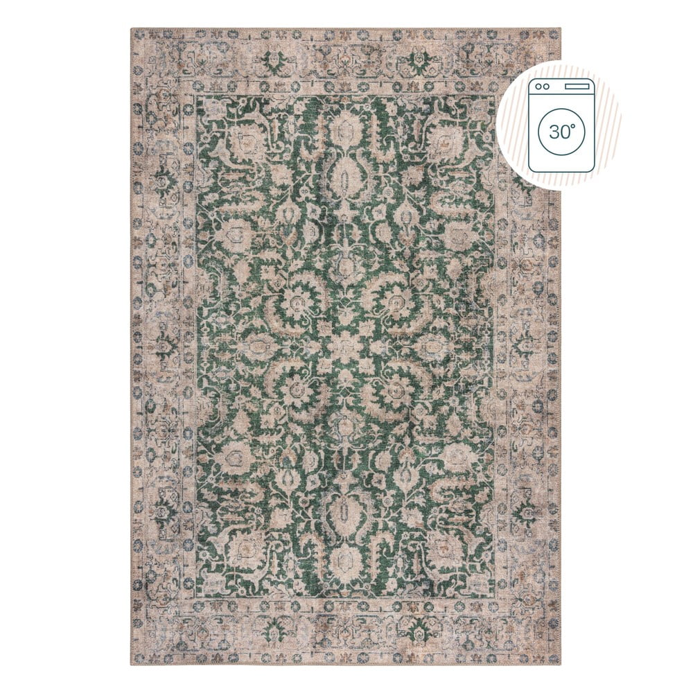 Zielony dywan odpowiedni do prania 190x290 cm Beau Floral – Flair Rugs