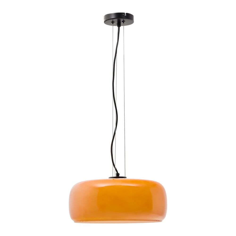 Pomarańczowa lampa wisząca LED ze szklanym kloszem ø 38 cm Reig – Kave Home