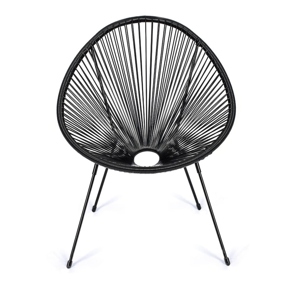 Czarny metalowy/plastikowy fotel ogrodowy Avocado Comfort – Bonami Selection