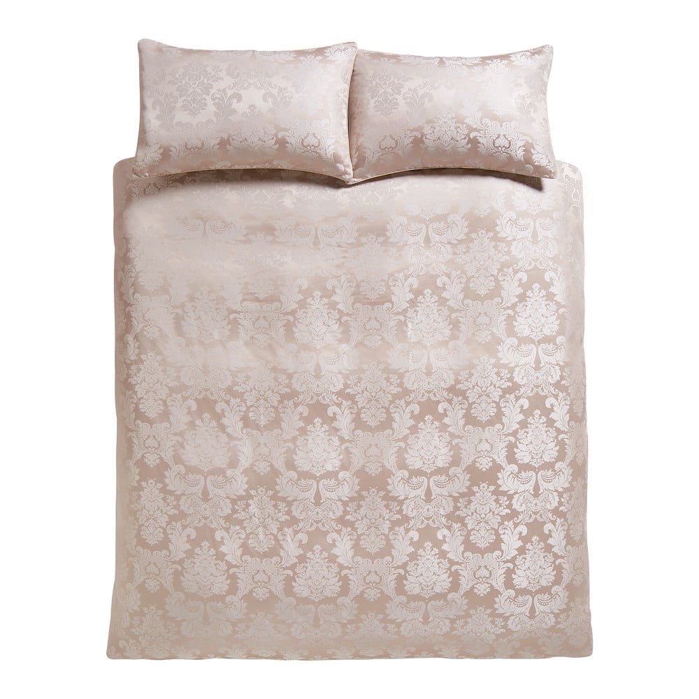 Beżowa adamaszkowa pościel dwuosobowa 230x220 cm Damask Jacquard – Catherine Lansfield