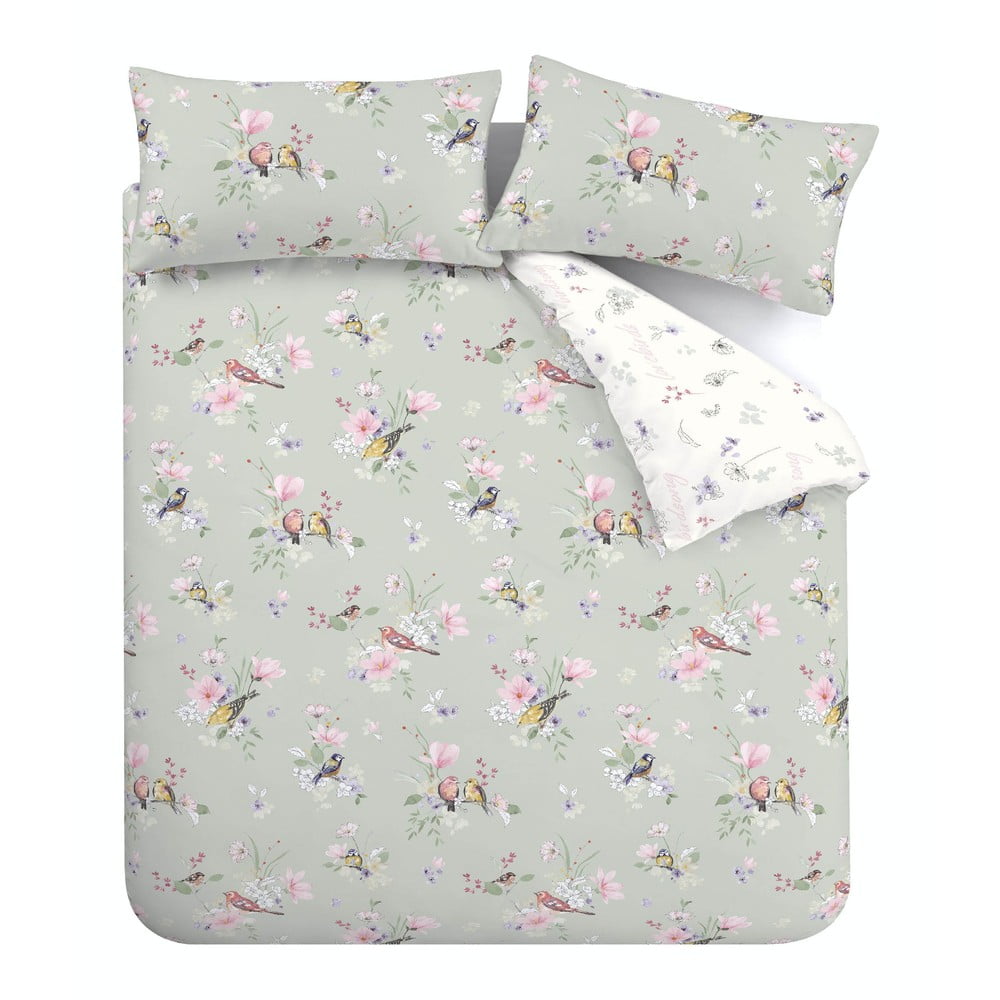 Jasnozielona pościel dwuosobowa 230x220 cm Songbird – Catherine Lansfield