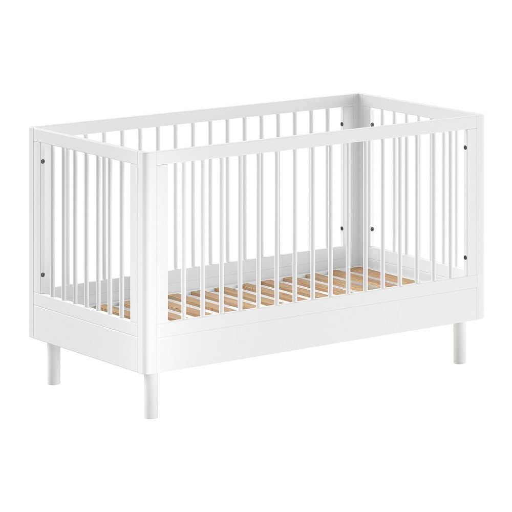 Białe łóżeczko z litego drewna bukowego 70x140 cm Forrest – Vipack