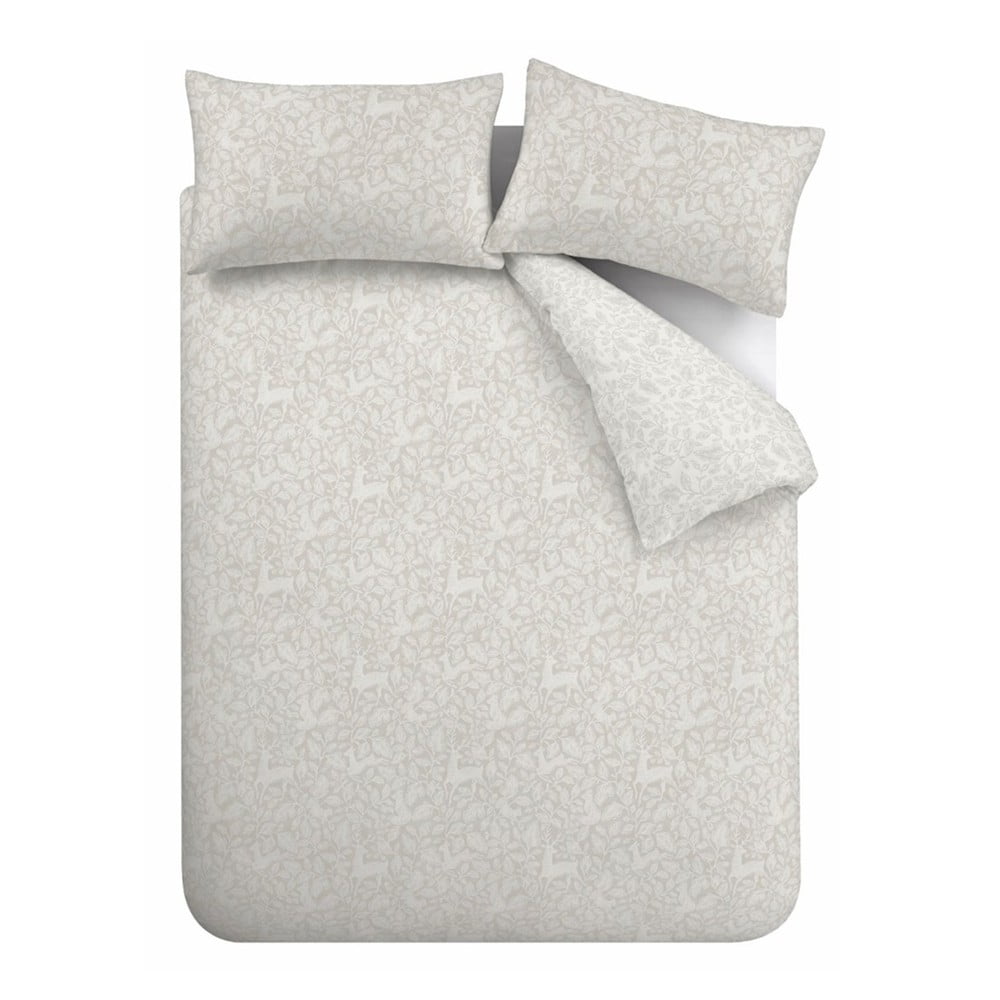 Szarobeżowa bawełniana pościel dwuosobowa 200x200 cm Woodland – Bianca