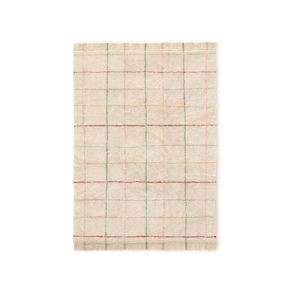 Kremowy bawełniany dywan tkany ręcznie odpowiedni do prania 90x130 cm Color Lines – Lorena Canals