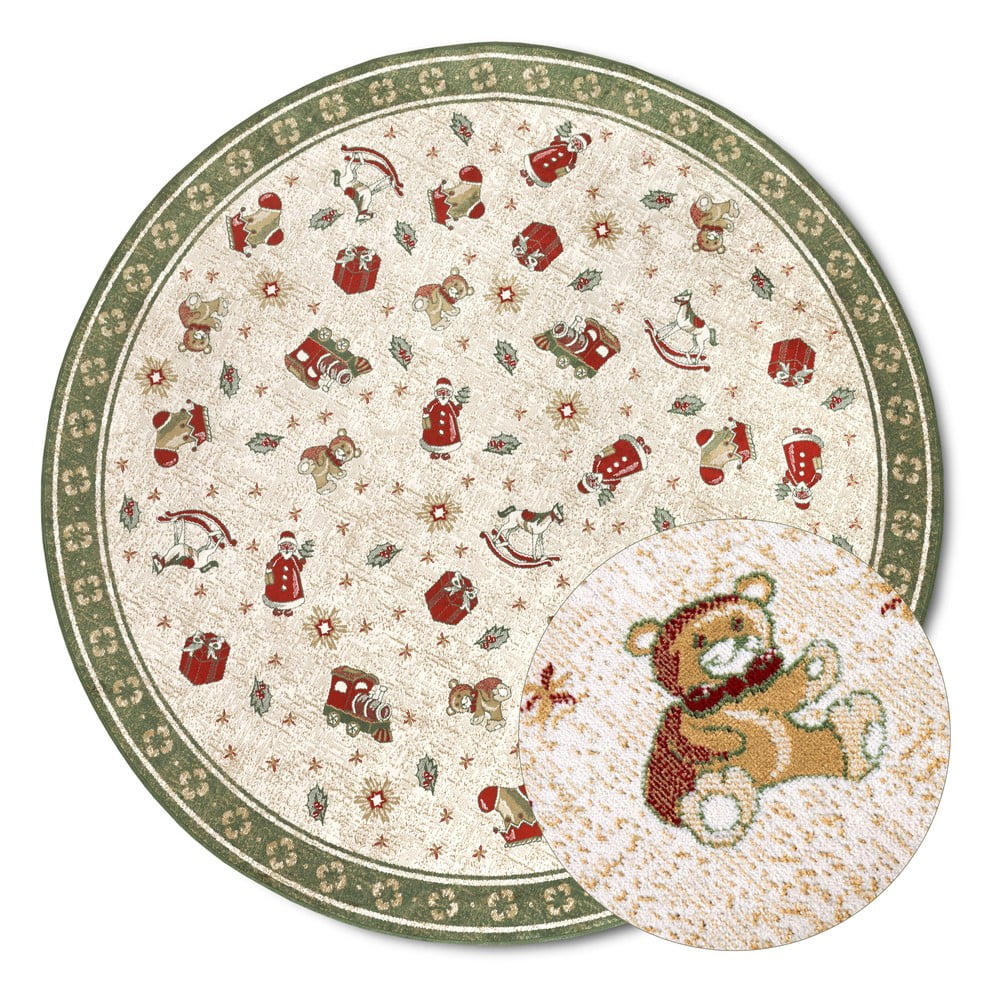 Zielony okrągły dywan z mieszanki bawełny ze świątecznym motywem ø 160 cm Toy's Delight Green Christmas – Villeroy&Boch