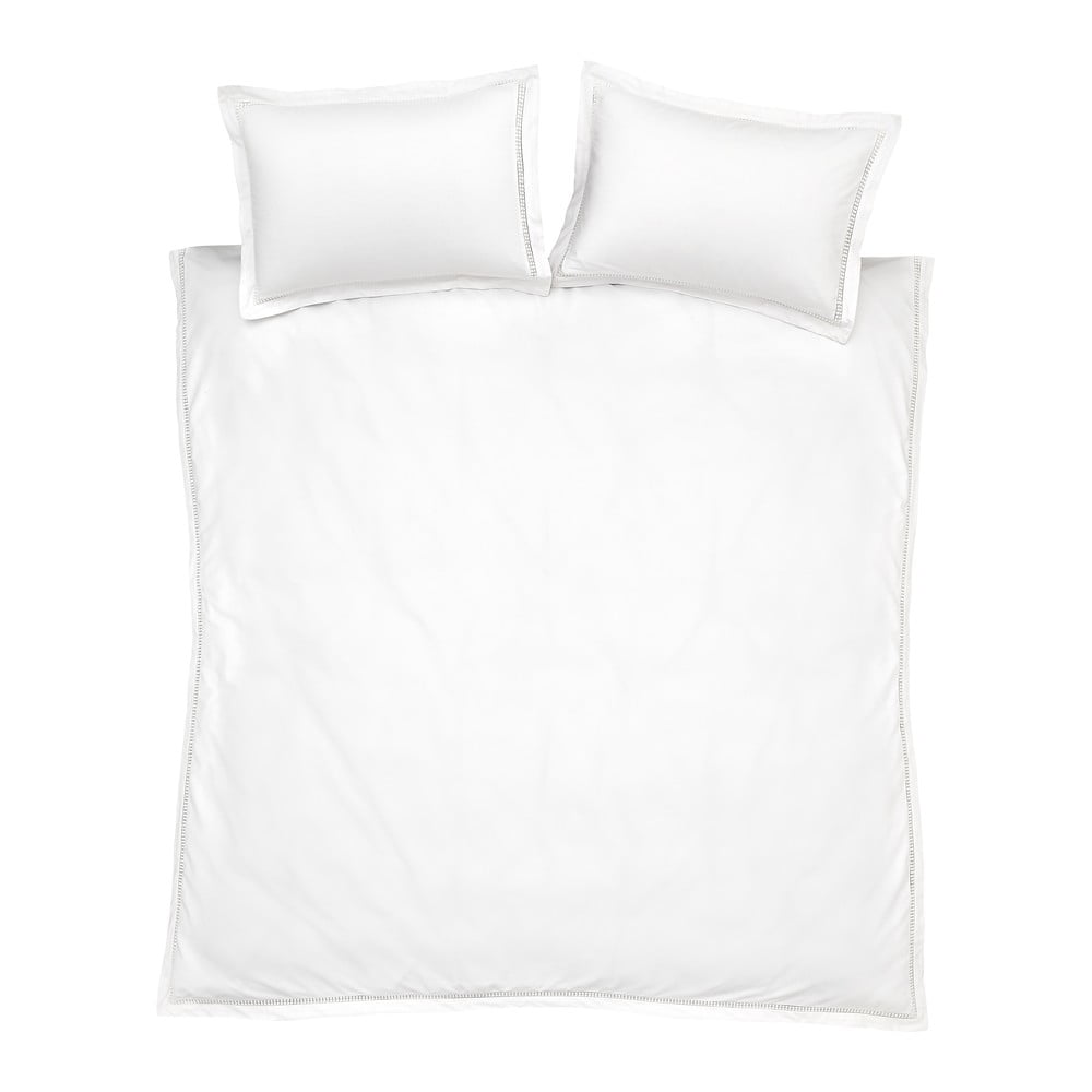 Biała bawełniana pościel dwuosobowa 200x200 cm Oxford Lace Trim – Bianca