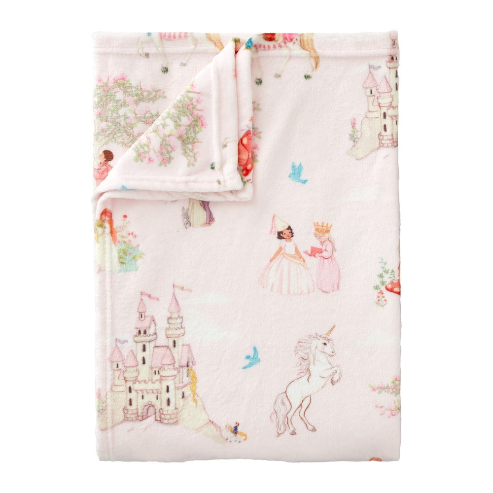 Różowy koc dziecięcy z mikropluszu 150x200 cm Fairytale – Belle & Boo