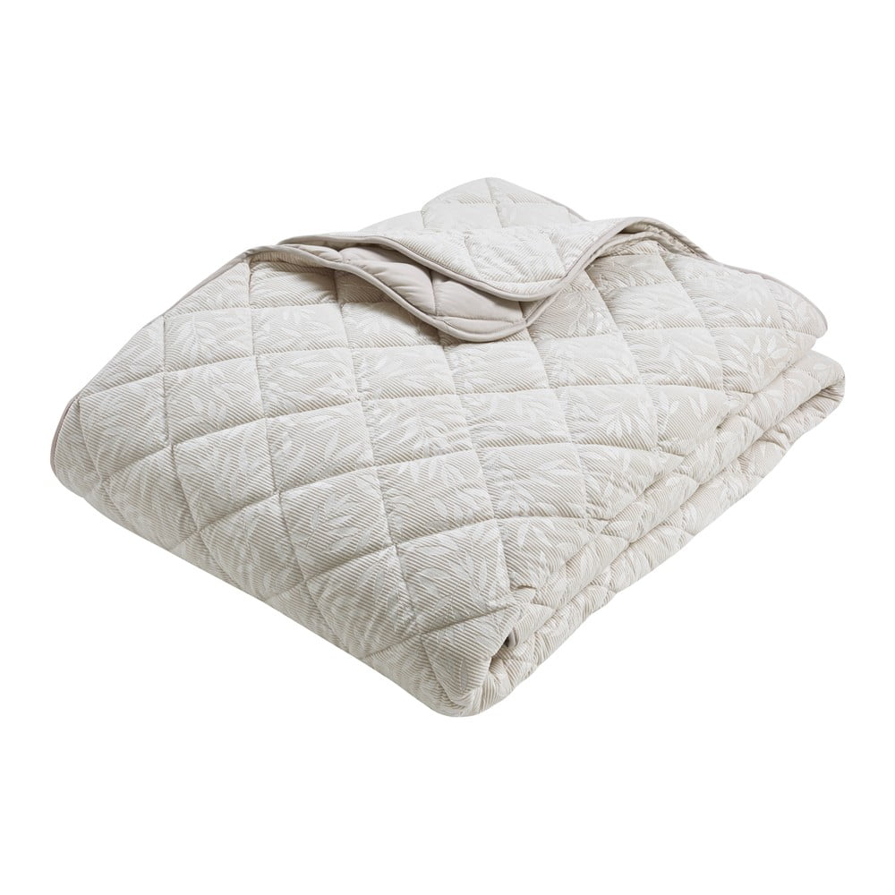 Beżowa narzuta pikowana 240x260 cm Corded Leaves – Catherine Lansfield