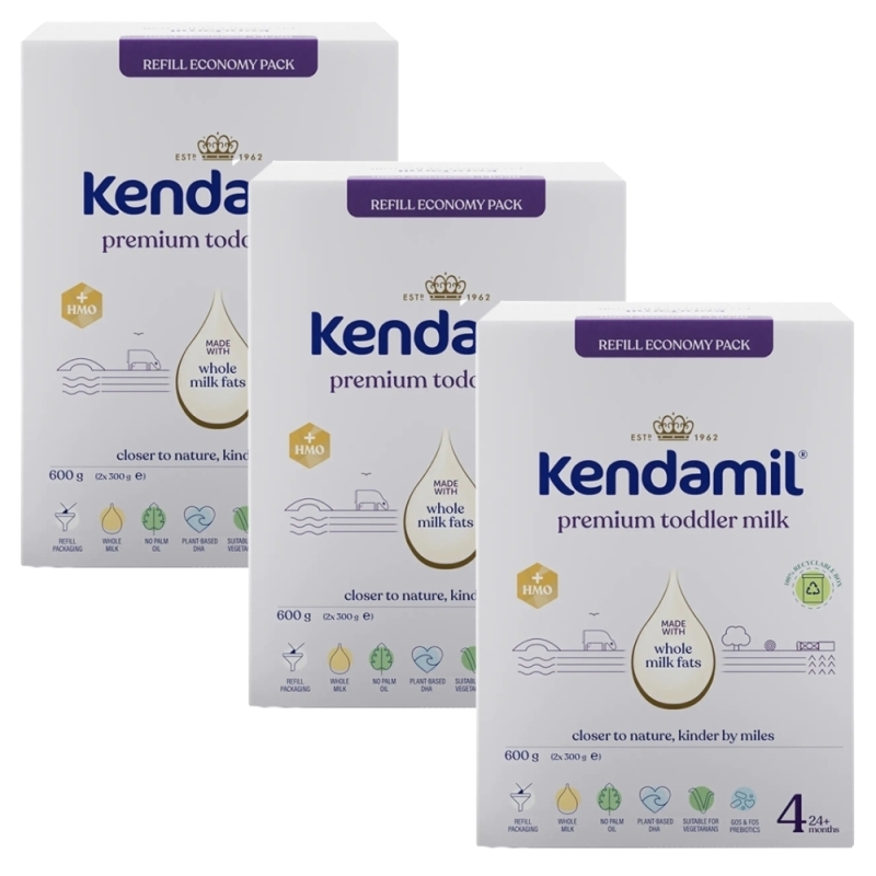 Kendamil Premium 4 HMO+ Produkt na bazie białka krowiego po 2. roku życia Refill Pack, 600 g