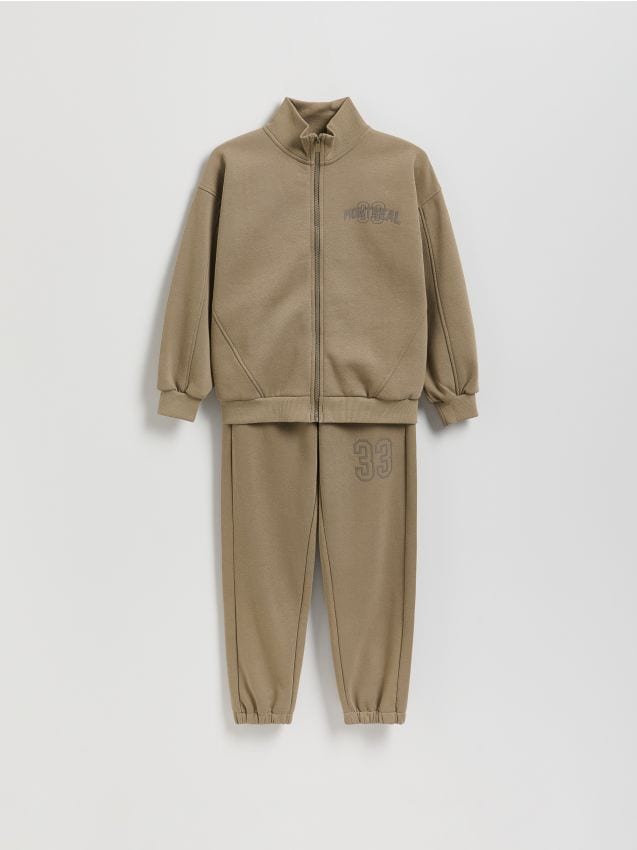 Reserved - Dzianinowy komplet z bawełną - brązowy