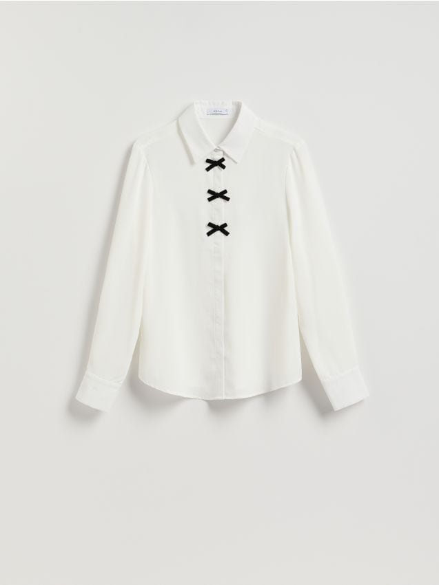 Reserved - Koszula z kokardkami - biały