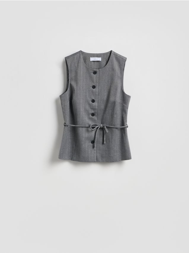 Reserved - Kamizelka z wiązaniem - ciemnoszary