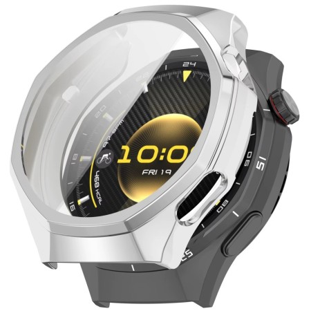 SILIKONOWE ETUI Z OSŁONĄ EKRANU DO HUAWEI WATCH GT 6 PRO 46 MM OCHRONA 360°, SREBRNE