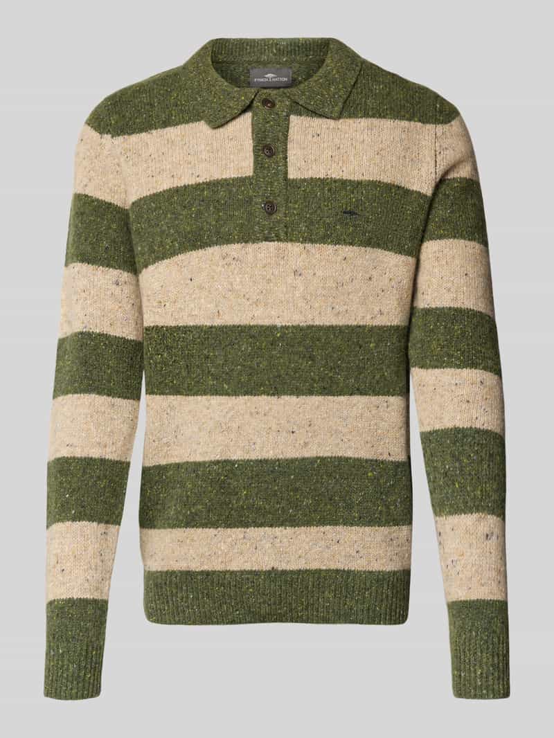 Sweter z dzianiny z kołnierzykiem polo