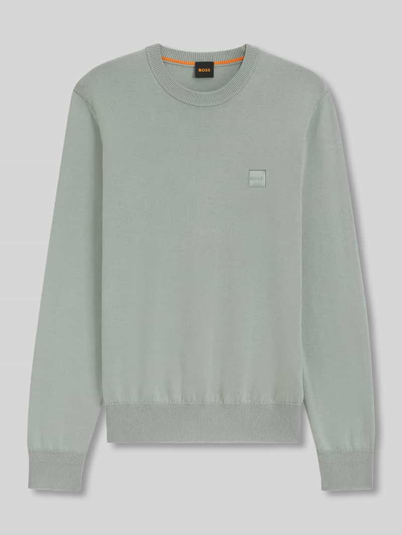 Sweter o kroju regular fit z mieszanki bawełny i kaszmiru model ‘KANOVANO’