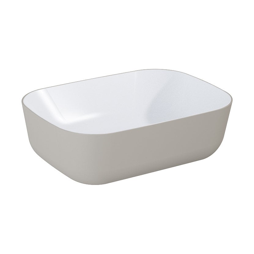 Umywalka nablatowa Elita Reni Bicolor 46x33 cm prostokątna fume mat RE040460896140