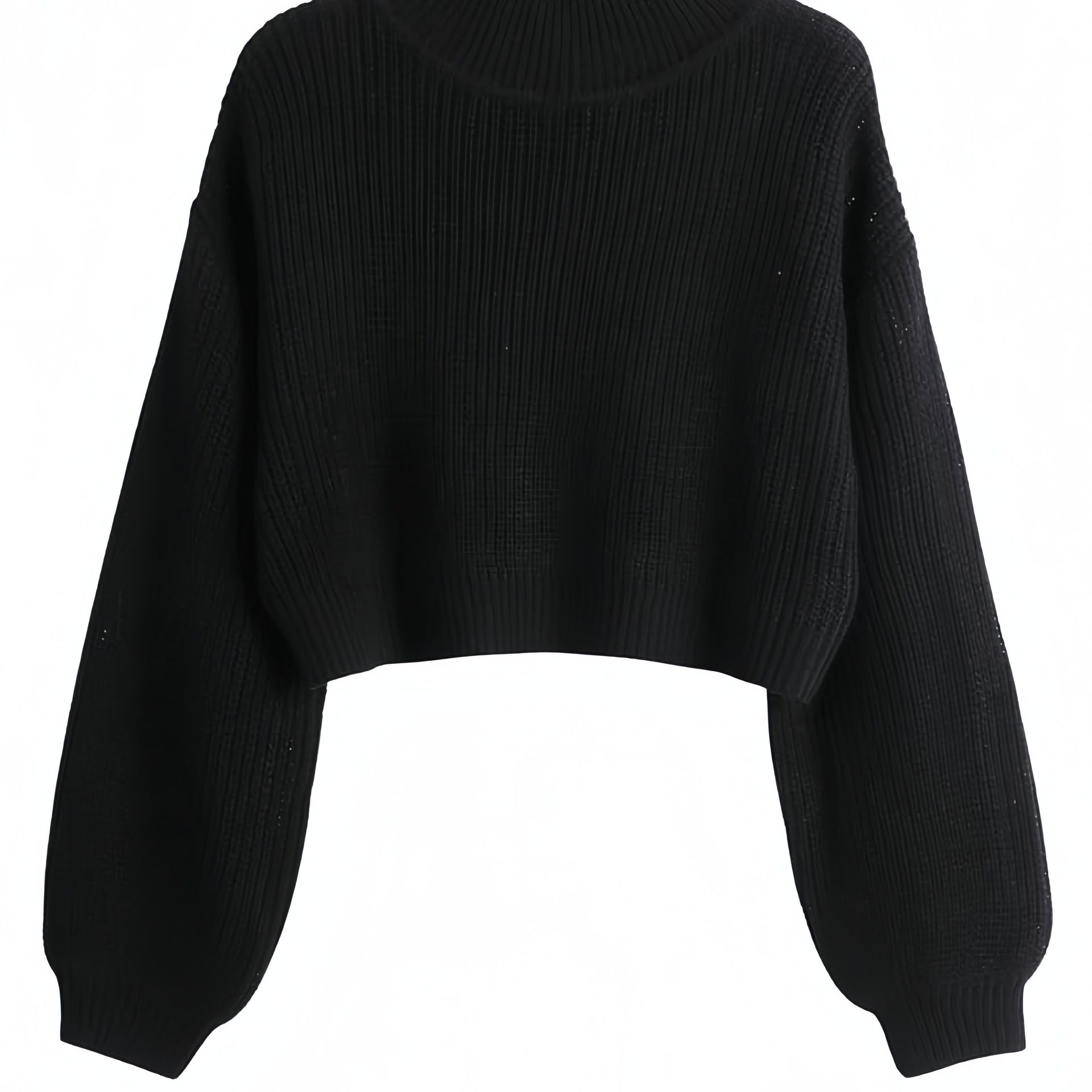 TEMU Sweter z okrągłym dekoltem, casualowy sweter z długim rękawem i opadającymi ramionami, odzież damska