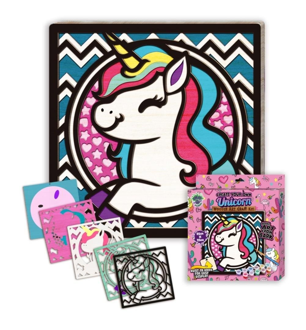 Zestaw do tworzenia obrazów z drewna - Jednorożec - zabawka