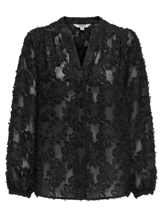 ONLY Bluzka Korsa 15360837 Czarny Oversize