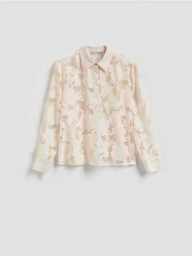 Reserved - Koszula z wiskozą - beżowy