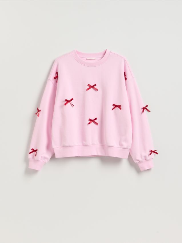 Reserved - Bluza z kokardkami - różowy