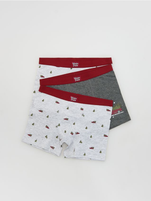 Reserved - Bawełniane bokserki 3 pack - jasnoszary