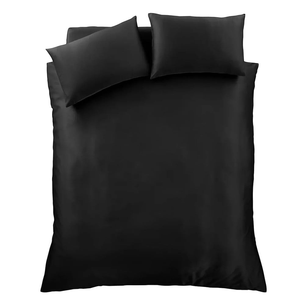 Czarna satynowa pościel jednoosobowa 135x200 cm Silky Soft – Catherine Lansfield