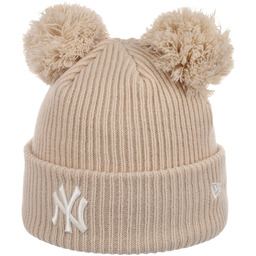 Czapka Beanie NY Yankees Double Pom by New Era, jasnobeżowy, One Size