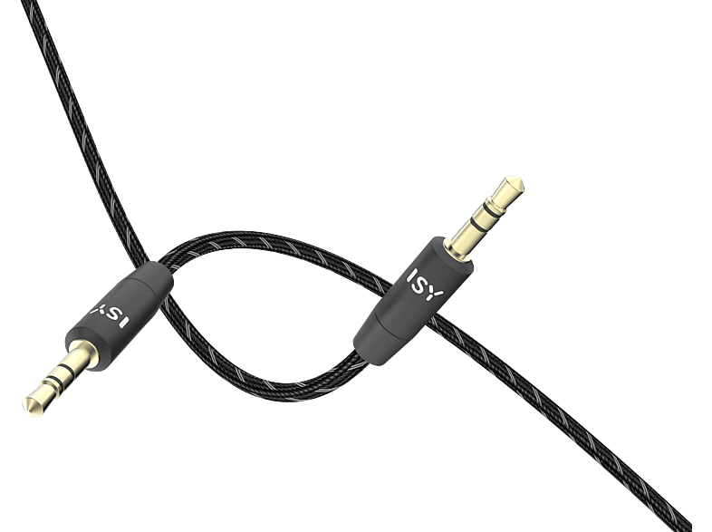 Kabel audio Jack 3.5 mm ISY IAU-1000 Pozłacany 1.5m Czarny