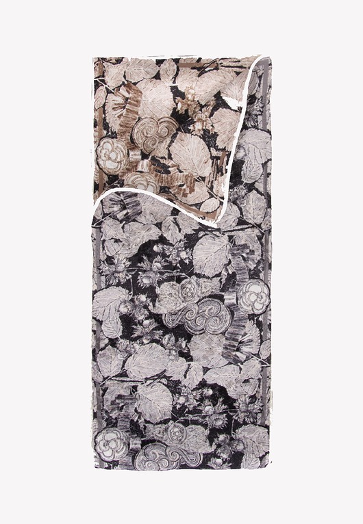 Elegancki szal jedwabny dwustronny żakardowy z podwójnego jedwabiu 16x145 cm