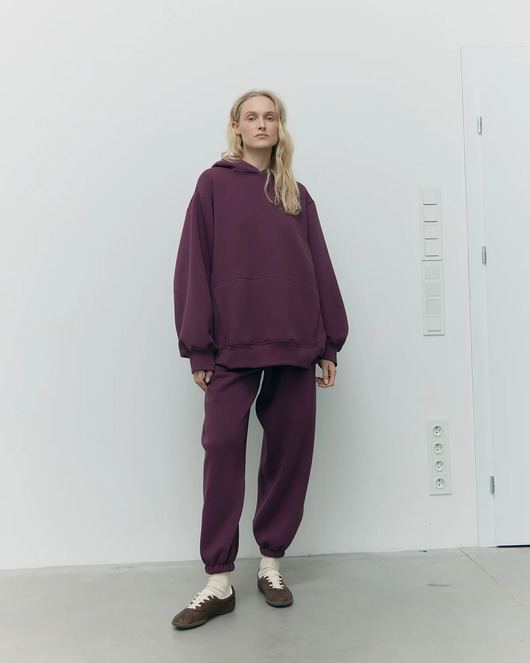 Bluza Patchouli mauve wine z kapturem