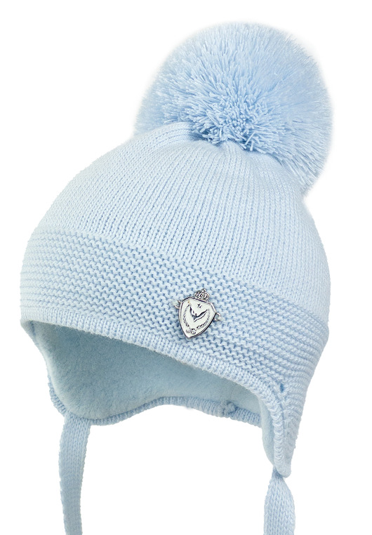 Czapka niemowlęca na zimę TABASCO z pomponem niebieski