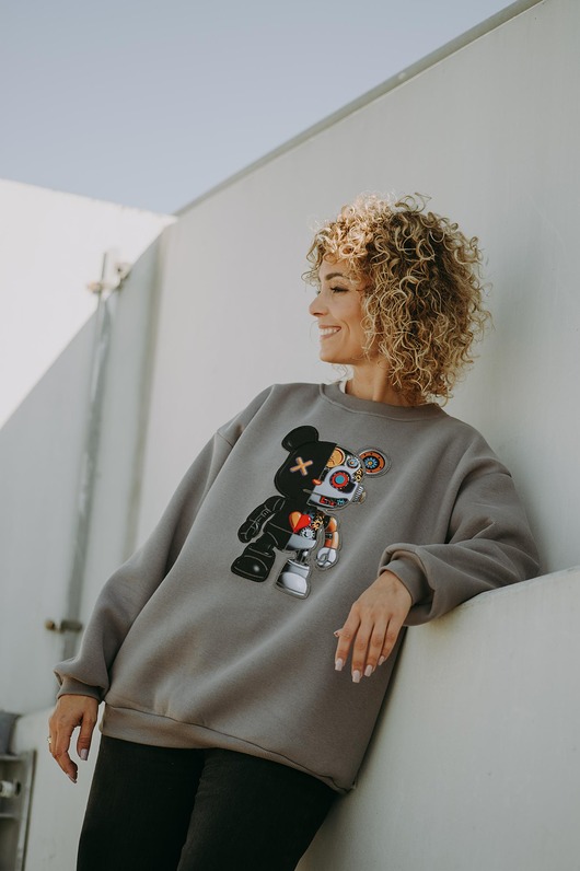 Bluza oversize Robot Teddy dla mamy i taty