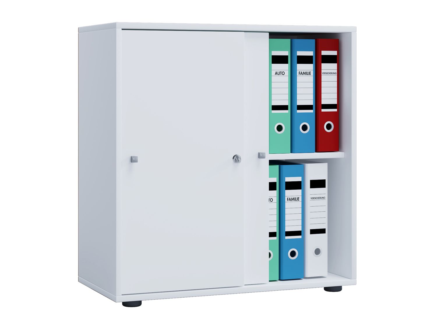 VCM Szafa biurowa Lona (Drzwi przesuwne, Biały, L)