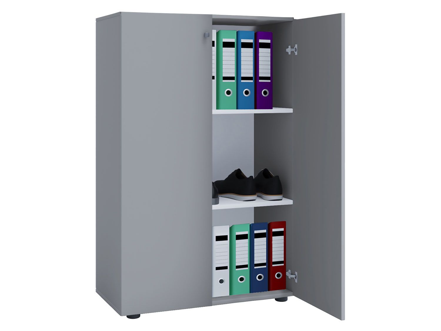 VCM Szafa biurowa Lona (Drzwi obrotowe, Szary, XL)