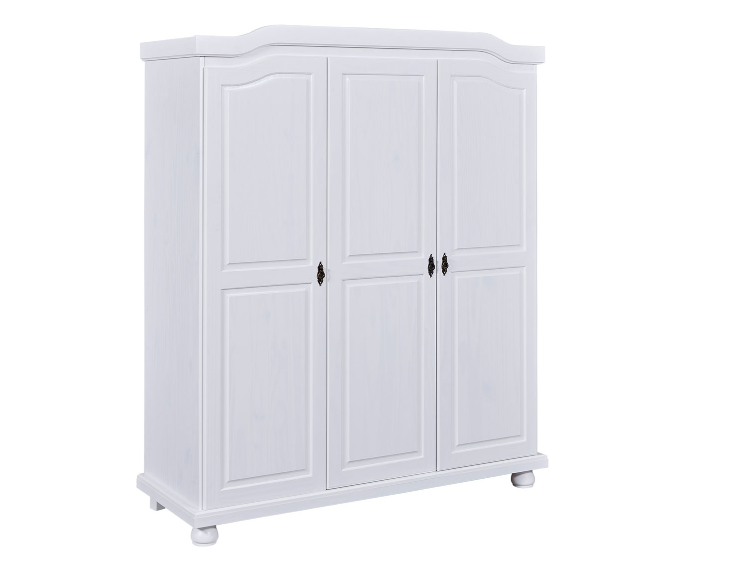 Inter Link Szafa w stylu wiejskim, z lakierowanego drewna litego. (3-drzwiowa, Biały)