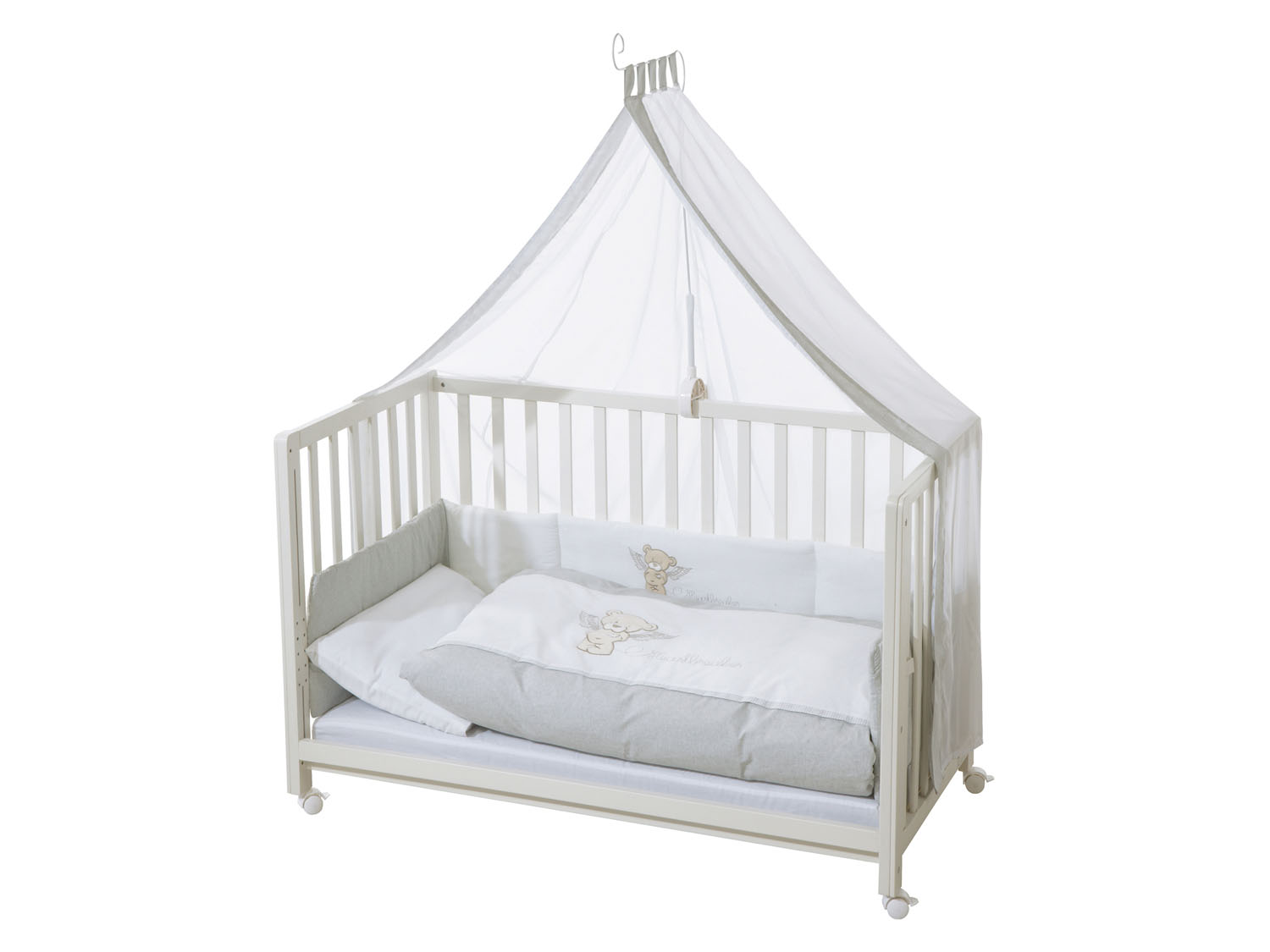 Roba Łóżeczko dziecięce »Room Bed« 60 x 120 cm Niedźwiedź Łamacz Serc Biały