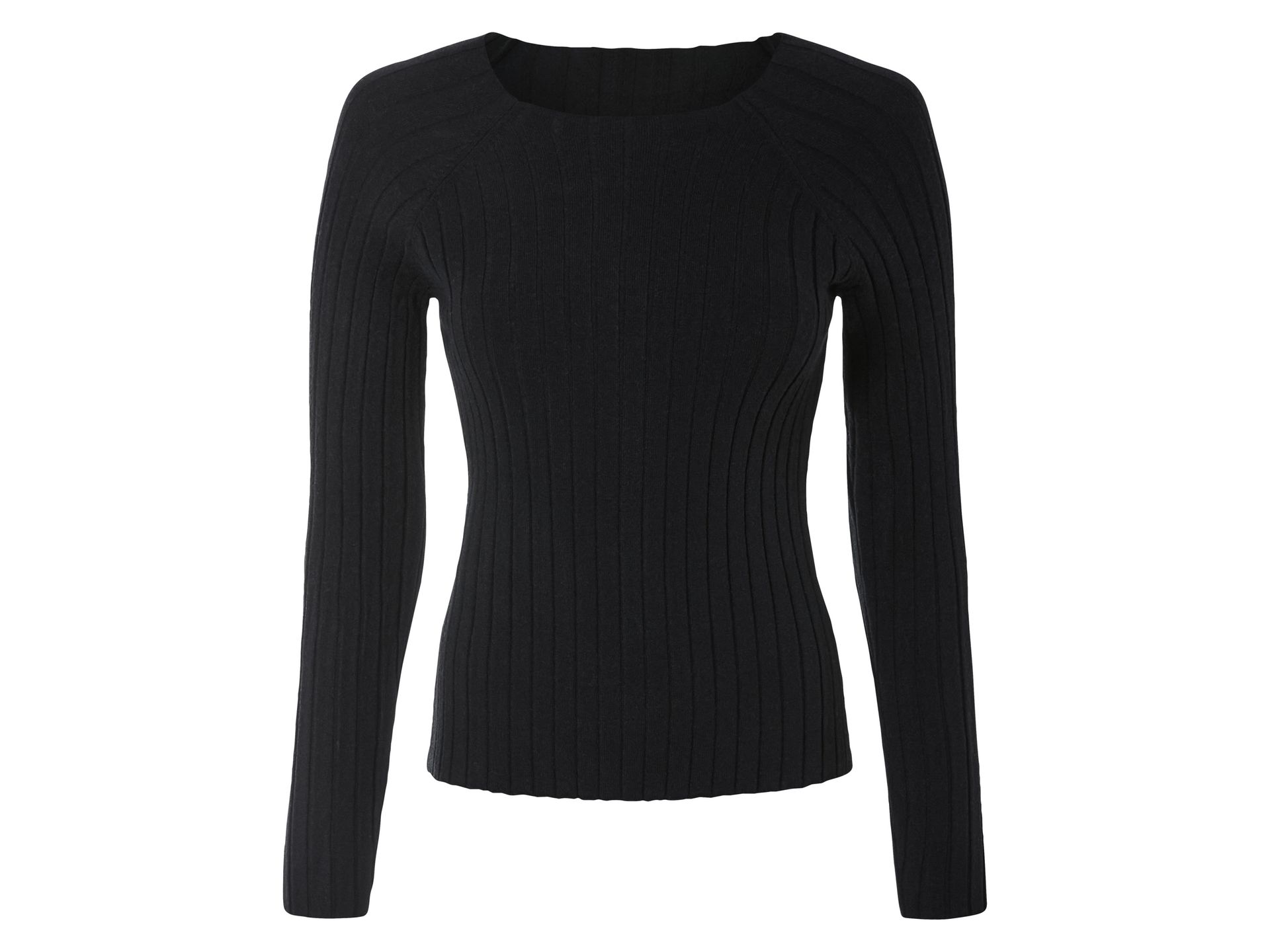 esmara® Sweter damski z dzianiny prążkowanej (Czarny, XS (32/34))