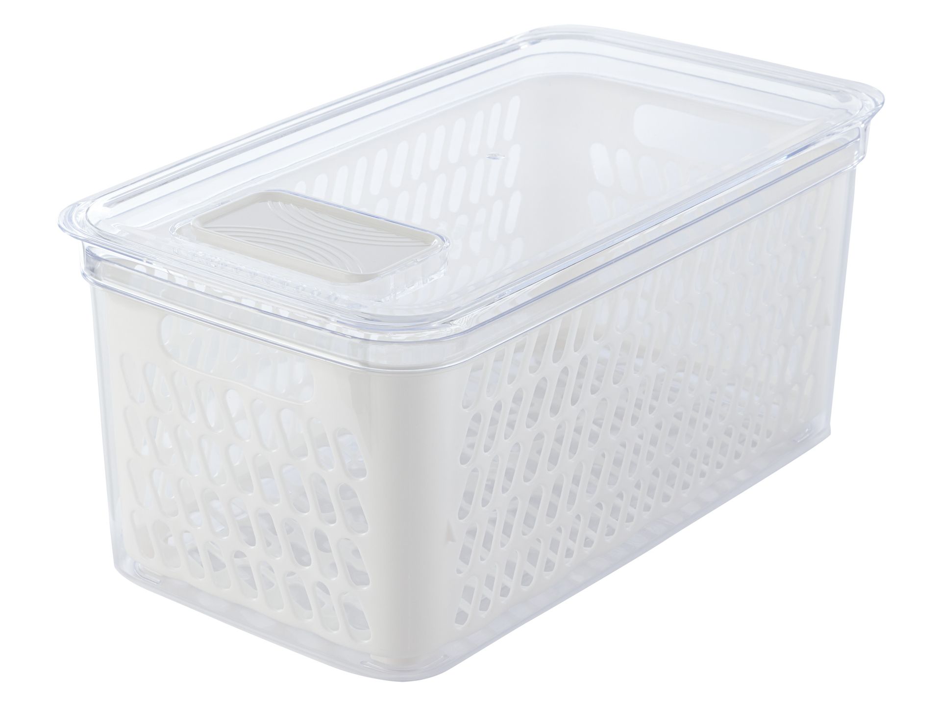 LIVARNO home Pojemnik lub zestaw pojemników do przechowywania żywności z wyjmowanym wkładem ociekowym (Duża, biała)