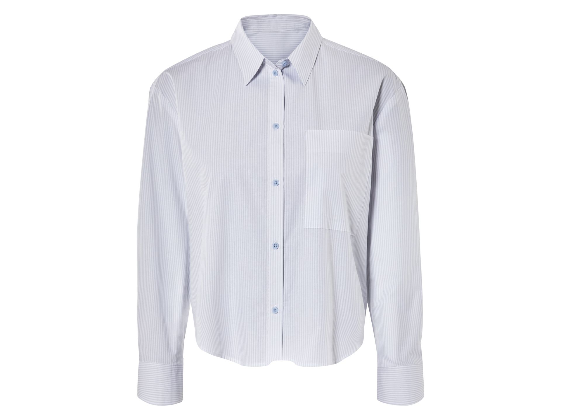 esmara® Koszula damska z bawełny (sztywny niebieski/biały, 38)