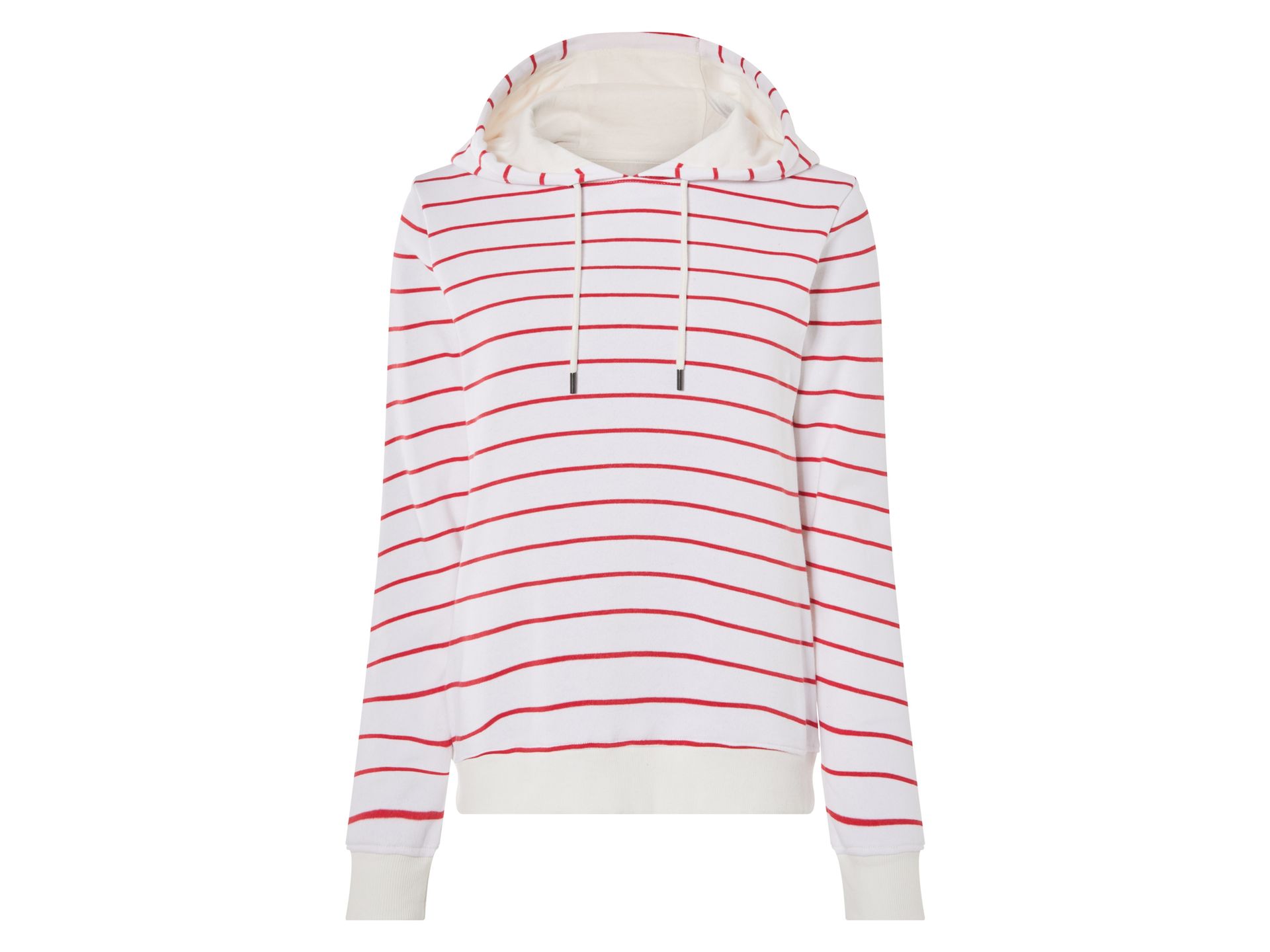 esmara® Bluza dresowa damska z kapturem (Czerwony/biały, XS (32/34))